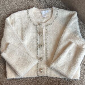 House of Harlow 1960 Cream Cardigan with Pearl Accents
